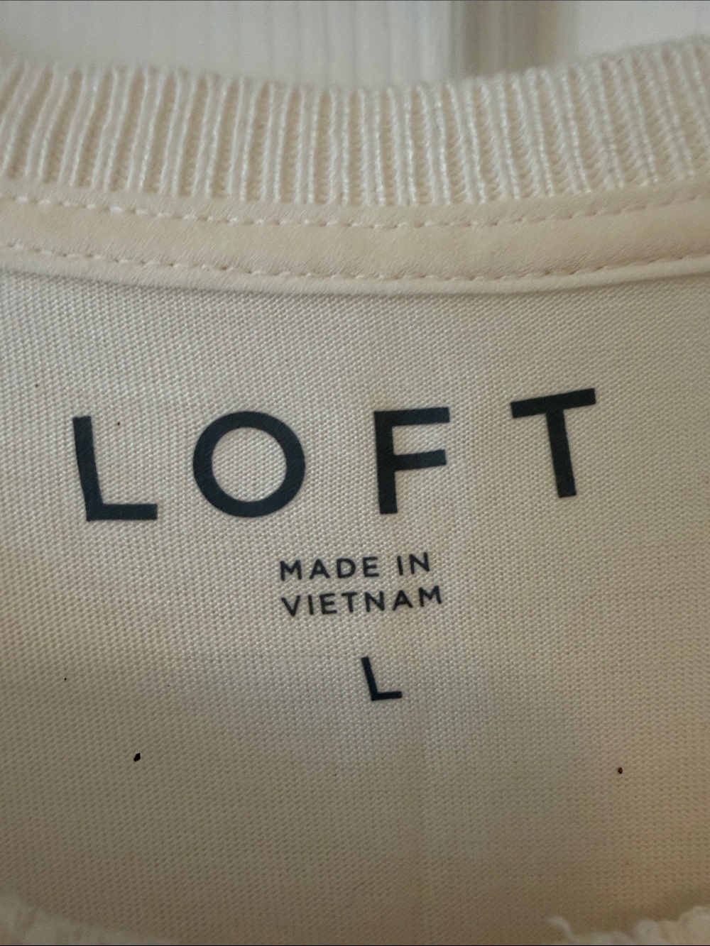 LOFT Cream Ruffle Sleeve Shell Top - Picture 2 of 6